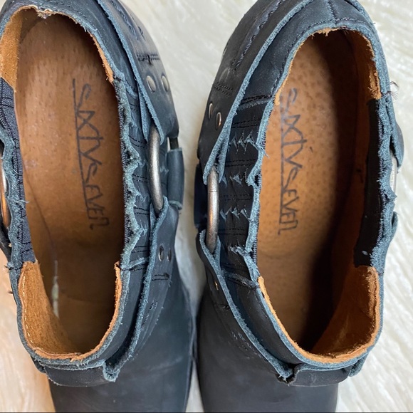 SIXTYSEVEN black square toe heeled ankle boots - Picture 4 of 10